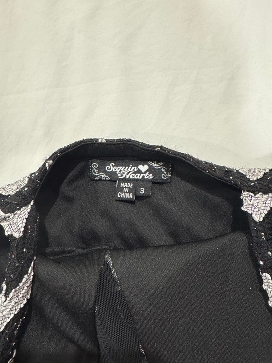 Sequin Hearts Black and Silver Zigzag Mini Dress - Picture 2 of 3